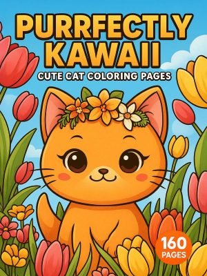 Purrfectly Kawaii – 160 Cute Cat Coloring Pages
